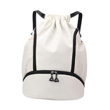 Maxbell Drawstring Backpack Basketball Lightweight Waterproof with Shoes Compartment White