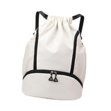 Maxbell Drawstring Backpack Basketball Lightweight Waterproof with Shoes Compartment White