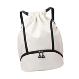 Maxbell Drawstring Backpack Basketball Lightweight Waterproof with Shoes Compartment White