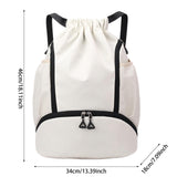 Maxbell Drawstring Backpack Basketball Lightweight Waterproof with Shoes Compartment White