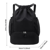 Maxbell Drawstring Backpack Basketball Lightweight Waterproof with Shoes Compartment Black