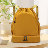 Maxbell Sports Drawstring Backpack Rucksack Party Travel Organizer Women Men Gym Bag Khaki