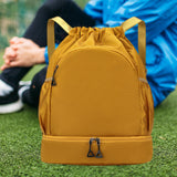 Maxbell Sports Drawstring Backpack Rucksack Party Travel Organizer Women Men Gym Bag Khaki