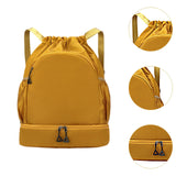 Maxbell Sports Drawstring Backpack Rucksack Party Travel Organizer Women Men Gym Bag Khaki