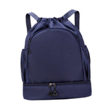 Maxbell Sports Drawstring Backpack Rucksack Party Travel Organizer Women Men Gym Bag Dark Blue