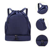Maxbell Sports Drawstring Backpack Rucksack Party Travel Organizer Women Men Gym Bag Dark Blue