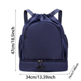 Maxbell Sports Drawstring Backpack Rucksack Party Travel Organizer Women Men Gym Bag Dark Blue