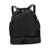 Maxbell Sports Drawstring Backpack Rucksack Party Travel Organizer Women Men Gym Bag Black