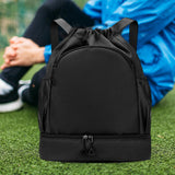 Maxbell Sports Drawstring Backpack Rucksack Party Travel Organizer Women Men Gym Bag Black