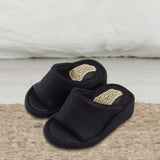 Maxbell Wedge Sandal Slides Foot Massage Calf Stretcher Household Half Sole Slippers Black