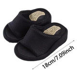 Maxbell Wedge Sandal Slides Foot Massage Calf Stretcher Household Half Sole Slippers Black