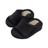 Maxbell Wedge Sandal Slides Foot Massage Calf Stretcher Household Half Sole Slippers Black