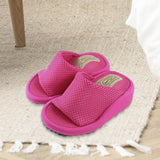 Maxbell Wedge Sandal Slides Foot Massage Calf Stretcher Household Half Sole Slippers Rose