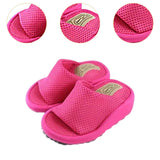 Maxbell Wedge Sandal Slides Foot Massage Calf Stretcher Household Half Sole Slippers Rose
