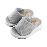 Maxbell Wedge Sandal Slides Foot Massage Calf Stretcher Household Half Sole Slippers Gray
