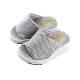 Maxbell Wedge Sandal Slides Foot Massage Calf Stretcher Household Half Sole Slippers Gray