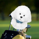 Maxbell Dog Plush Driver Head Cover Anti Scratch Women Men Gift Funny Golf Headcover White