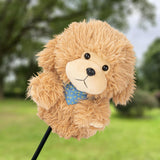 Maxbell Dog Plush Driver Head Cover Anti Scratch Women Men Gift Funny Golf Headcover Coffee