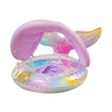 Maxbell Mermaid Pool Float Inflatable Swimming Ring for Vacation Beach Swimming Pool with Seat and Canopy