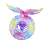 Maxbell Mermaid Pool Float Inflatable Swimming Ring for Vacation Beach Swimming Pool with Seat