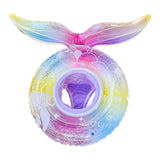 Maxbell Mermaid Pool Float Inflatable Swimming Ring for Vacation Beach Swimming Pool with Seat