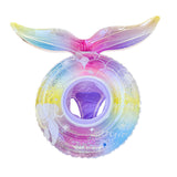 Maxbell Mermaid Pool Float Inflatable Swimming Ring for Vacation Beach Swimming Pool with Seat