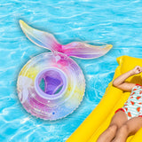 Maxbell Mermaid Pool Float Inflatable Swimming Ring for Vacation Beach Swimming Pool with Seat