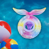 Maxbell Mermaid Pool Float Inflatable Swimming Ring for Vacation Beach Swimming Pool with Seat
