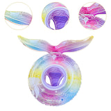 Maxbell Mermaid Pool Float Inflatable Swimming Ring for Vacation Beach Swimming Pool with Seat