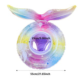 Maxbell Mermaid Pool Float Inflatable Swimming Ring for Vacation Beach Swimming Pool with Seat