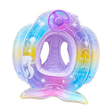 Maxbell Mermaid Pool Float Inflatable Swimming Ring for Vacation Beach Swimming Pool with Steering Wheel