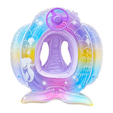 Maxbell Mermaid Pool Float Inflatable Swimming Ring for Vacation Beach Swimming Pool with Steering Wheel