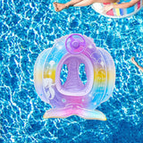 Maxbell Mermaid Pool Float Inflatable Swimming Ring for Vacation Beach Swimming Pool with Steering Wheel