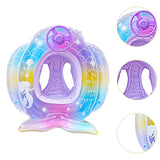 Maxbell Mermaid Pool Float Inflatable Swimming Ring for Vacation Beach Swimming Pool with Steering Wheel