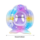 Maxbell Mermaid Pool Float Inflatable Swimming Ring for Vacation Beach Swimming Pool with Steering Wheel