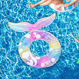 Maxbell Mermaid Pool Float Inflatable Swimming Ring for Vacation Beach Swimming Pool Swim Ring
