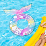 Maxbell Mermaid Pool Float Inflatable Swimming Ring for Vacation Beach Swimming Pool Swim Ring