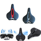 Maxbell Bike Seat Padded Wide Saddle Bike Saddle for Riding Outdoor Sports Beginners red