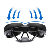 Maxbell Bike Seat Padded Wide Saddle Bike Saddle for Riding Outdoor Sports Beginners red