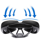 Maxbell Bike Seat Padded Wide Saddle Bike Saddle for Riding Outdoor Sports Beginners gray