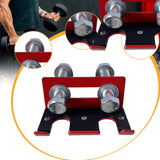 Maxbell Barbell Holder for Squat Rack Vertical Rack Attachment Double Barbell Hanger Red