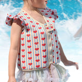 Maxbell Kids Swim Vest Boys Girls Swim Jacket for Beach Playing  Striped  heart
