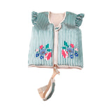 Maxbell Kids Swim Vest Boys Girls Swim Jacket for Beach Playing  Green Stripes
