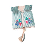 Maxbell Kids Swim Vest Boys Girls Swim Jacket for Beach Playing  Green Stripes