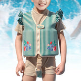 Maxbell Kids Swim Vest Boys Girls Swim Jacket for Beach Playing  Green Stripes