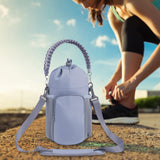 Maxbell Water Bottle Holder Pouch Insulated Water Bottle Carrier for Running Walking Gray Blue