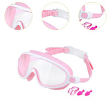 Maxbell Kids Swim Goggles No Leaking Adjustable for Snorkeling Indoor Boys and Girls Pink and White