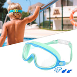 Maxbell Kids Swim Goggles No Leaking Adjustable for Snorkeling Indoor Boys and Girls Green and Blue