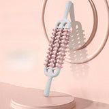Maxbell Massage Roller Stick Handheld Calf Rolling Massager for Thigh Legs Cellulite Pink