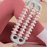 Maxbell Massage Roller Stick Handheld Calf Rolling Massager for Thigh Legs Cellulite Pink